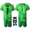Frankrike Hugo Lloris #1 Målvakt Bortaställ Barn VM 2022 Korta ärmar (+ Korta byxor)